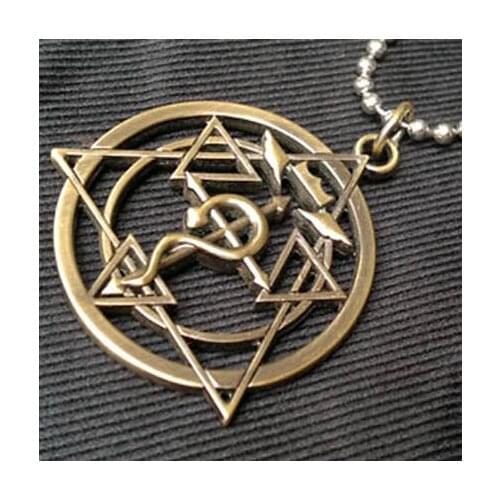 Jewelry Inspired by Fullmetal Alchemist Edward Elric Anime Cosplay Accessories Necklace Stainless Steel Mens Halloween Costumes