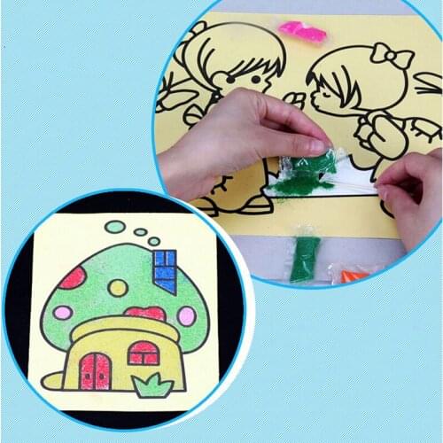 1Pack Random Sand Painting Pictures Kid DIY Crafts Education Toy PatternDrawing Toys 16cm*12cm