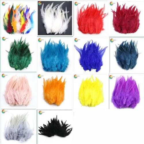 100PCS/Lot Dyed Natural Rooster Feathers 6-8Inches For DIY Clothing Jewelry Hair Extension Accessories Craft Decoration Plume