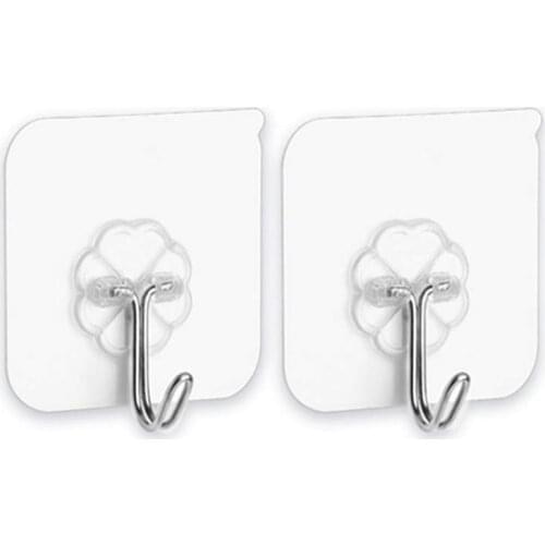 12 20 Packs Adhesive Hooks Kitchen Wall Hooks- Nail Free Sticky Hangers with Stainless Hooks Towel Bath Ceiling Hooks