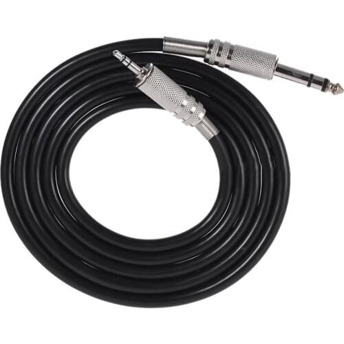 4.9ft 3.5mm 1/8 inch Male to 6.35mm 1/4 inch Male TRS Stereo o Cable Hot Black