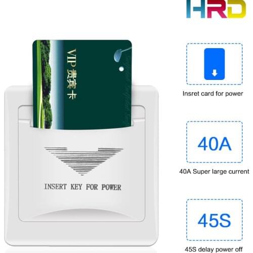 White gold any card switch hotel guest room key card switch insert any card to take power 125KHz 13.56MHz optional 180~220V 40A