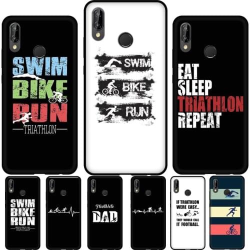 Triathlon Swim Bike Run Soft Cover For Huawei P30 Lite P40 P20 Pro Mate 20 10 Lite P Smart 2021 2019 Phone Case