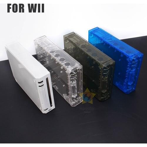 Full Case Cover Housing Shell With Button for Nintend Wii With Retail Packing Transparent Housing Case Shell for Wii Console