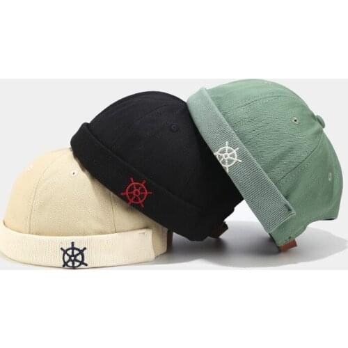 New Fashion Men Docker Cap Skullcap Retro Sailor Cap Beanie Hats for Women Brimless Hat Bonnet Dad Caps for Men Gorras Hombre