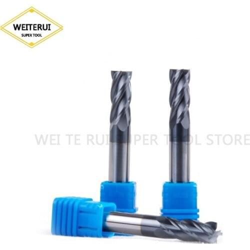 1PC Cutting HRC55 4 Flute Endmill 4mm 5mm 6mm 8mm 12mm Alloy Carbide Milling Tungsten Steel Milling Cutter End Mill