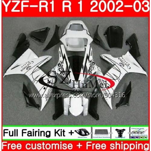 Body For YAMAHA YZF 1000 YZFR1 02 03 YZF-1000 White SALE Bodywork 73SH4 YZF R 1 YZF R1 02 03 YZF1000 YZF-R1 2002 2003 Fairing