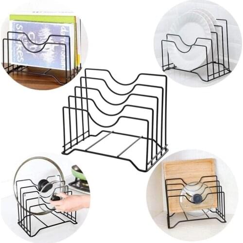 Kitchen Pot Lid Rack Stainless Steel Pot Cover Storage Holder Pan Dish Cutting Board Storage Rack Kitchen Cutlery Drying Shelf