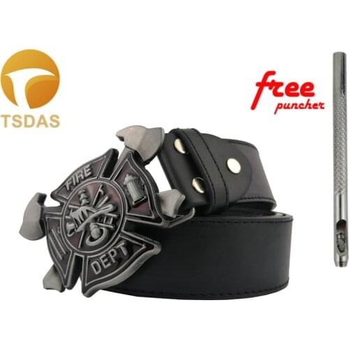 Cool 3D FIRE DEPT Cowboy Belt Buckle For Men Jeans accessories Fashion Belt Buckle Head For Leather Belt