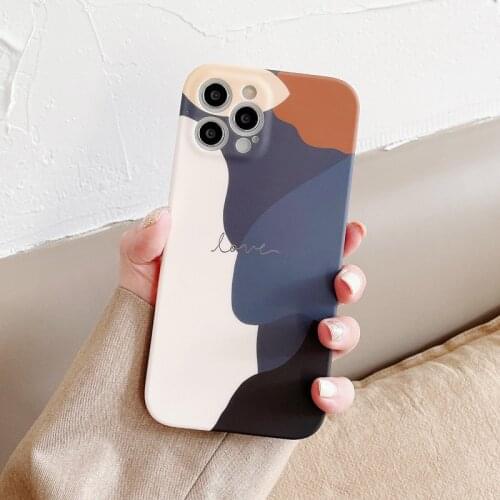 Art Colorful Phone Case For iPhone 12 Mini 12 11 Pro X XR XS Max 7 8 Plus SE 2 Retro Abstract Soft IMD For iPhone 12 Phone Case
