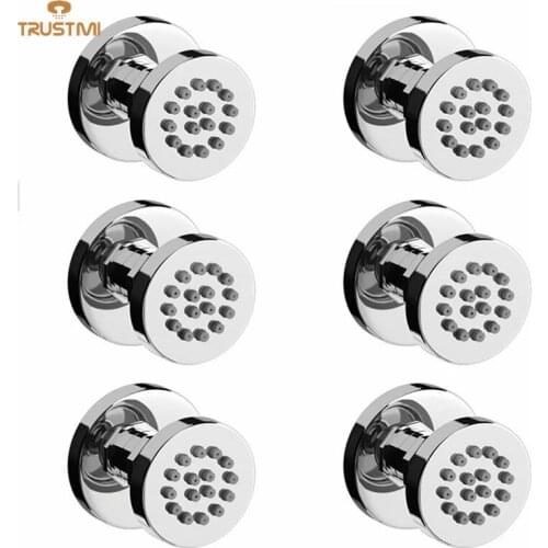 Bathroom Solid Brass Square Chrome Plated Body Shower Spray Jets Shower Head Sprayer Set Saving Water Massage Body Jet