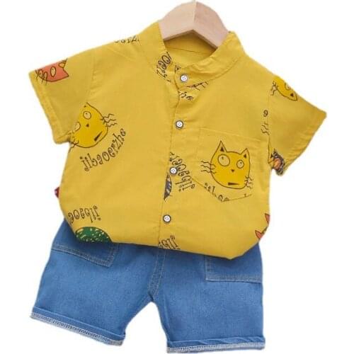 New Summer Baby Boy Clothes Children Cartoon Cotton Shirt Shorts 2Pcs/Set Toddler Casual Costume Infant Clothing Kids Tracksuits