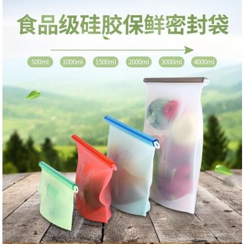 Food Silicone Storage Bag Food Silicone Storage Bag Refrigerator Fresh-keeping Freezer General Storage Bag
