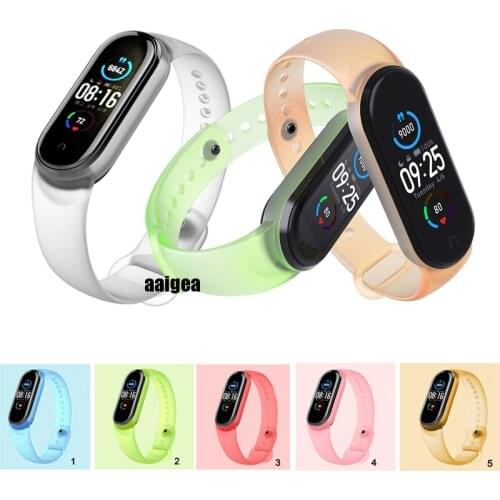 Transparent Silicone Band Wrist Watchband for XIAOMI MIBand 3 4 5 MIBand 4 Bracelet Replacement for mi band 5 4 3 strap