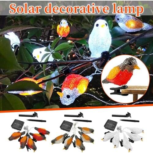 Led Solar String Bird Lights Waterproof Garden Tree Branch Decoration Bird Lamp Outdoor Solar Lamp Solar Garden Decoration Light