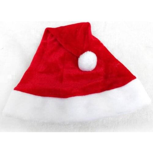 High-grade Christmas Hat Adult Christmas Party Cap Red Plush Hat For Christmas Decoration LX7765