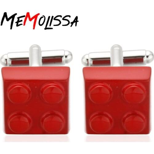 5Colors Building blocks Cufflink mens French shirt Cufflinks wholesale High quality copper letter design Cuff Links