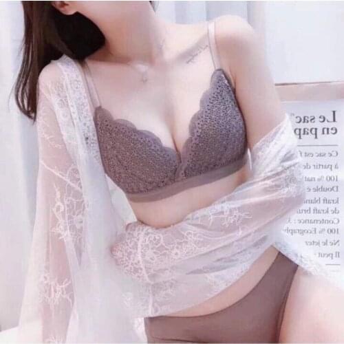Women Floral Push Up Bras Wire Free Underwear Summer Lace Bra Sexy Lingerie Female Intimates