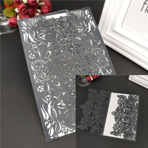10pcs/lot Wedding Invitations Blank Inner Page Business/Party/Birthday Laser Wedding Invitation Card No Envelope 7zSH073