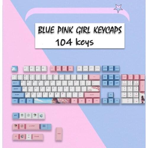 104-key Anime Girl PBT Sublimation Process OEM Highly Mechanical Keyboard Keycap Cross Shaft for Cherry MX Switch 60/64/87/104