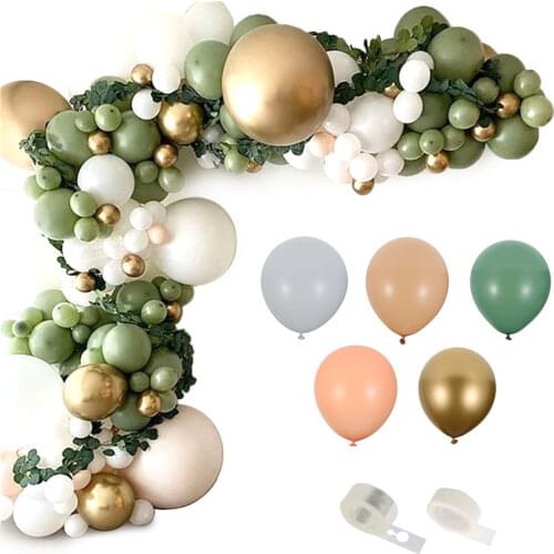 152 Pcs Birthday Decor Balloon Arch Kit Latex Safari Jungle Balloon Decor Kit for Baby Shower Wedding Birthday Party Decoration