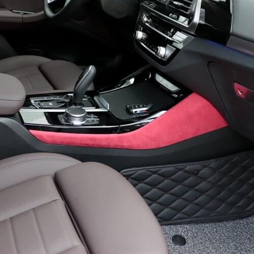 2PCS Alcant-a Luxury Short Plush Gearbox Side PlateTrim Cover Car Accessories For BMW X3 G01 IX3 G08 X3M M Sport