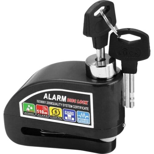 2021 Motorcycle Alarm Lock Bike Security Anti-theft Lock Moto Scooter Disc Brake Built-in Battery Key Hex Wren Waterproof