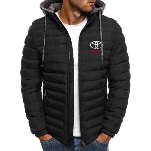 2021 Toyota Winter Parkas Coat Zipper Pocket Thick Jackets Male Fashion Casual Solid streetwear Oversize Hoodies Thick Warm Tops