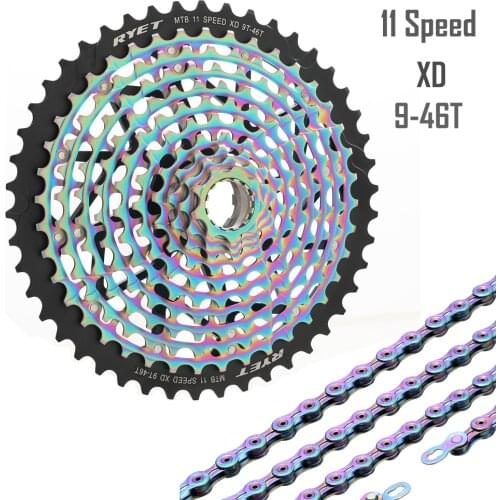 2021 RYET 11 Speed cassttle and chain XD 9-46T Freewheel 11S Cassette 11 Speed Flywheel and chain