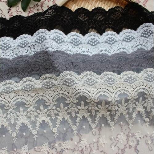 3Yard/Lot Off White Black Embroidery Lace Trim Exquisite Handmade Lace Yarn Lace Embroidery Garment Accessories RS616