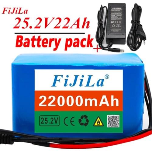 6s4p 24V 22Ah 18650 Battery Lithium Battery 25.2v 22000mAh Electric Bicycle Moped /Electric/Li ion Battery Pack with + charger