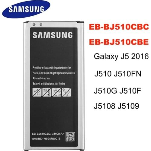 SAMSUNG Orginal EB-BJ510CBC EB-BJ510CBE 3100mAh battery For Samsung Galaxy J5 2016 Edition J5 2016 J510 J510FN J510F j5108 j5109