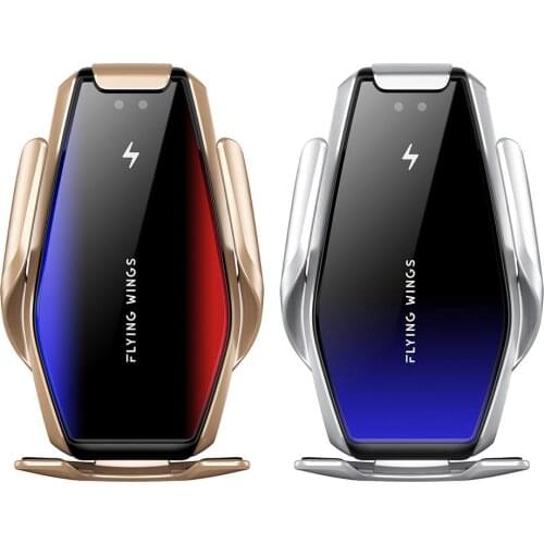 1Set Automatic Clamping Car Wireless Charger 10W Quick Charge Qi Infrared Sensor Car Phone Holder