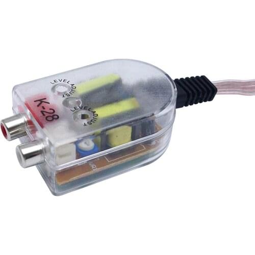 RCA 12V Car Audio Amplifier Speaker High To Low Impedance Converter Adapter Auto Stero Radio Speaker Line Audio Impedance