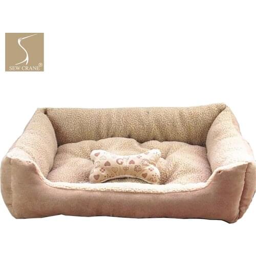 Pet Lamb velvet Puppy Cuddle Removable Cushion Dog Warm Winter Washable Cat Sleeping Bed
