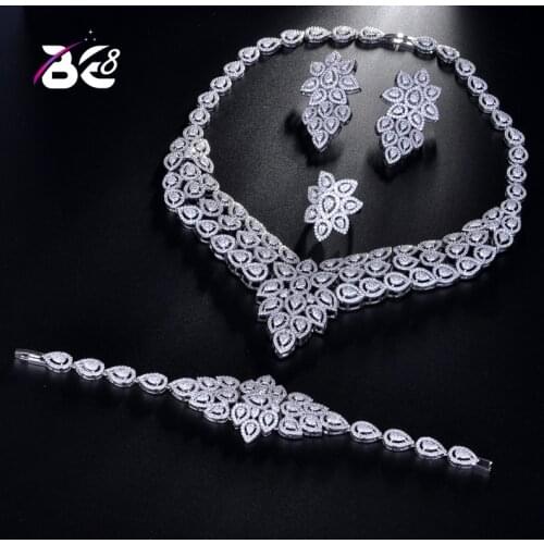 Be 8 Charm Dubai Jewelry Sets Nigerian Wedding African Beads Crystal Bridal Jewellery Set Ethiopian Jewelry Parure 4pcs S175