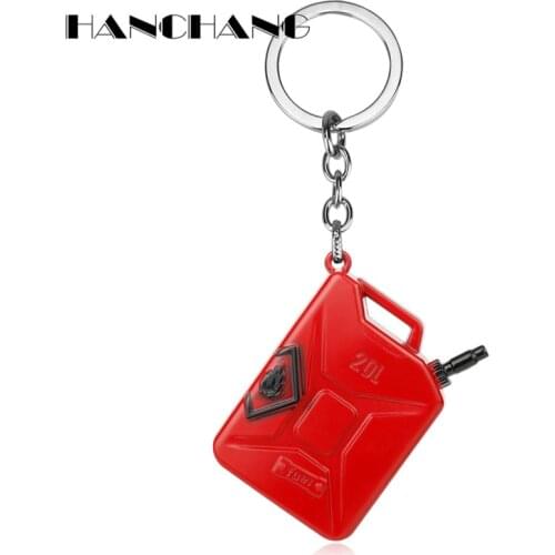 PUBG Key Chain Playerunknowns Battlegrounds Gasoline Bucket Model Keychain Man Boys Backpack Keyring Car Key Holder