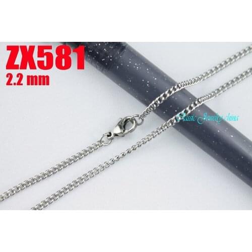 200pcs 16"-38" length 2.2mm distorted chain stainless steel necklace women male fashion punk chains ZX581