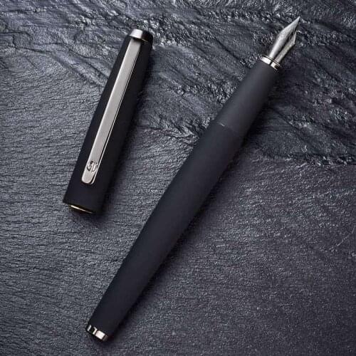 Hongdian 517D Black Metal Fountain Pen Ink Pen Titanium Black Fine Nib Excellent Business Office school supplies Writing Gift