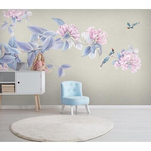 Decorative wallpaper Hand-painted peony background wall painting