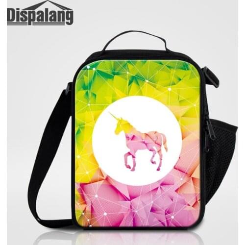 Dispalang Food Cooler Bags Child Lunchbox Unicorn Printing Shoulder Insulatd Lunch Bag For Men Picnic Storage Bag Thermal Bag