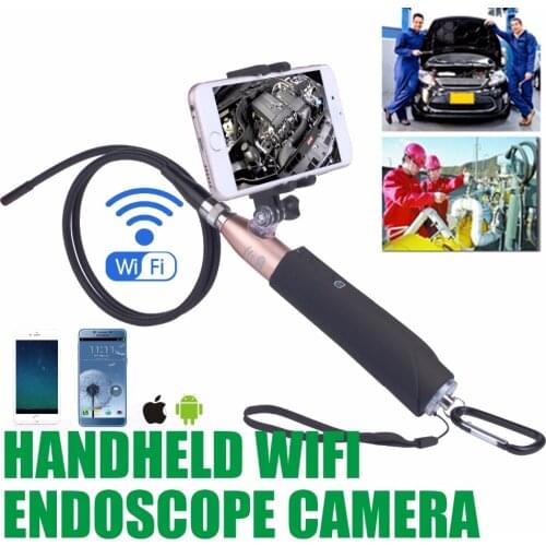 EC570 Wifi Endoscope for iPhone Android Inspection 8mm Camera Waterproof Semi-rigid Snake Cable for Engine/Sewer/Pipe/Vehicle