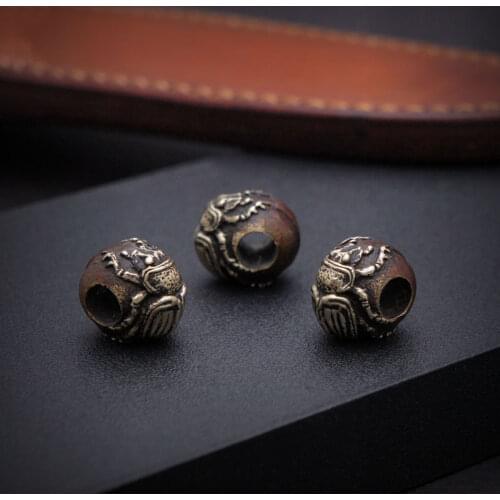 EDC Bronze Knife Beads A Pendant Paracord Outdoor DIY Decorations Bronze Camping Gear EDC Tools