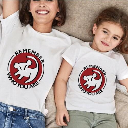 New Simba The Lion King Printed Childrens T Shirts Harajuku Fashion Men Women Family Look Clothes Tee Tops Mother Daughter Tops