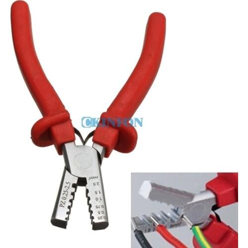 DHL 100PCS Home Office Essential Mini Ferrules Tool Crimper Plier for Crimping Cable End-sleeves from 0.5-2.5mm2