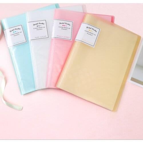 KOKUYO WSG-CBCN Pastel Cookie Clear Book A4 10/20/30/40 Pocket File Folder Document Bag Maximum Capacity 200/300 Sheets