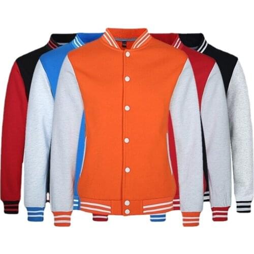 White Varsity Baseball Jacket Men/Women Fashion Slim Fit Fleece Cotton College Jackets Fall Bomber Veste Homme