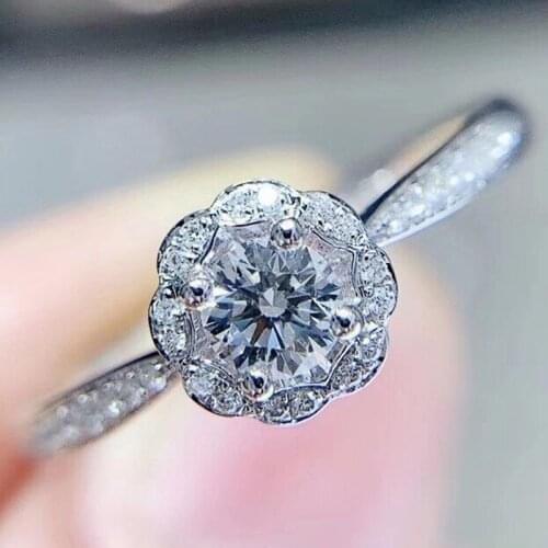 COASHI Small and Delicate Ring for Women Cute Girl Romantic Wedding Accessories Aesthetic Jewelry Dazzling Crystal Zirconia Ring