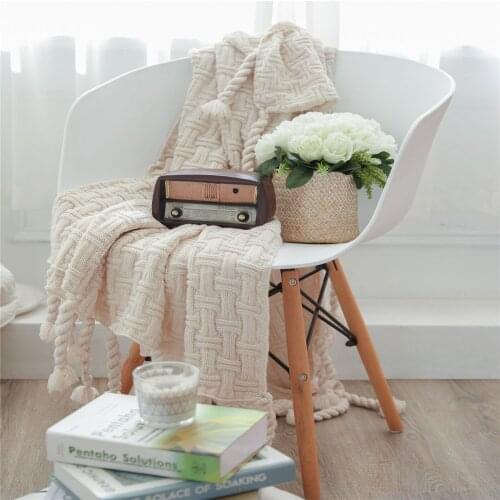 Fashion Knited Tassel Casual Siesta Breathable Blanket Super Soft Adult Throw Shawl Office Spring Autumn Blankets