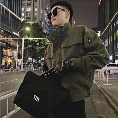 2020 Autumn Korean Streetwear Multi-Pocket Men Cargo Jacket Mens Cotton Jackets Casual Overalls Male Jacket Jaqueta Masculina